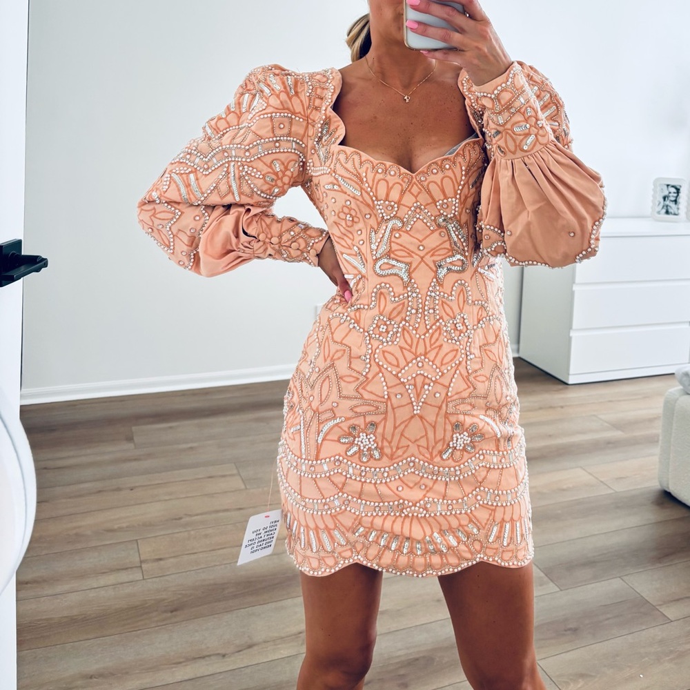 ASOS Peach Embellished Mini Dress